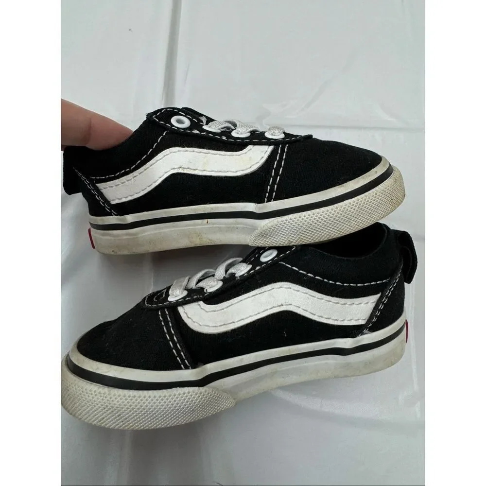 Vans Ward Black and White Slip On Toddler Shoe Size 5